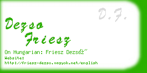 dezso friesz business card